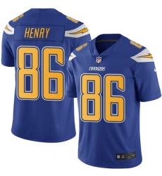 Men's Nike Los Angeles Chargers #86 Hunter Henry Limited Electric Blue Rush Vapor Untouchable NFL Jersey