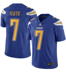 Men's Nike Los Angeles Chargers #7 Doug Flutie Limited Electric Blue Rush Vapor Untouchable NFL Jersey