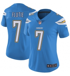 Women's Nike Los Angeles Chargers #7 Doug Flutie Electric Blue Alternate Vapor Untouchable Limited Player NFL Jersey