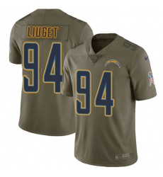 Youth Nike Los Angeles Chargers #94 Corey Liuget Limited Olive 2017 Salute to Service NFL Jersey