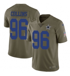 Men's Nike Dallas Cowboys #96 Maliek Collins Limited Olive 2017 Salute to Service NFL Jersey