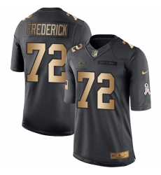 Men's Nike Dallas Cowboys #72 Travis Frederick Limited Black/Gold Salute to Service NFL Jersey