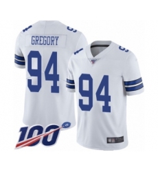Men's Dallas Cowboys #94 Randy Gregory White Vapor Untouchable Limited Player 100th Season Football Jersey