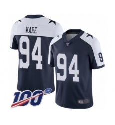 Men's Dallas Cowboys #94 DeMarcus Ware Navy Blue Throwback Alternate Vapor Untouchable Limited Player 100th Season Football Jersey