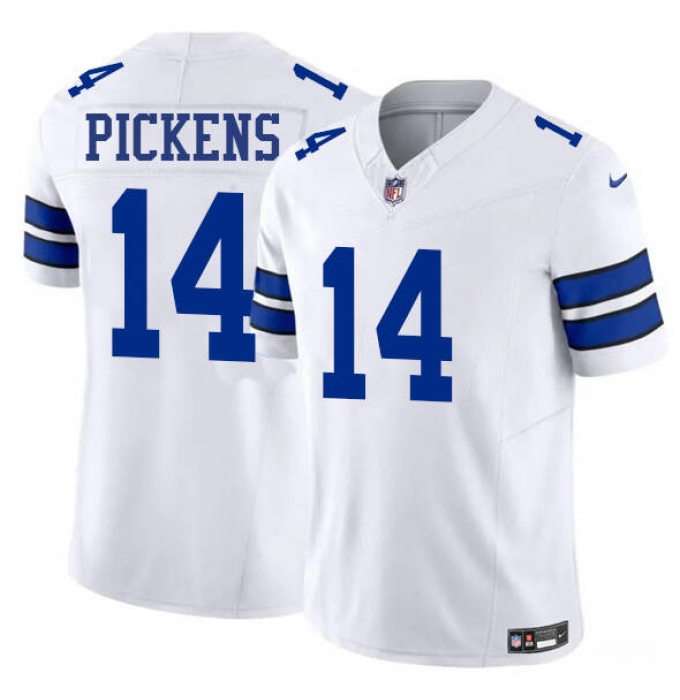 Men's Dallas Cowboys #14 George Pickens White 2025 Draft F.U.S.E. Vapor Untouchable Limited Football Stitched Jersey