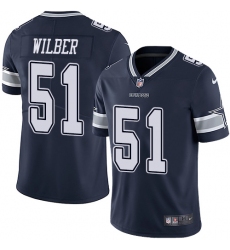 Men's Nike Dallas Cowboys #51 Kyle Wilber Navy Blue Team Color Vapor Untouchable Limited Player NFL Jersey