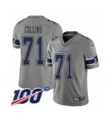 Men's Dallas Cowboys #71 La'el Collins Limited Gray Inverted Legend 100th Season Football Jersey