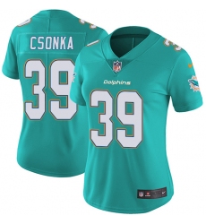 Women's Nike Miami Dolphins #39 Larry Csonka Aqua Green Team Color Vapor Untouchable Limited Player NFL Jersey