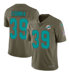 Youth Nike Miami Dolphins #39 Larry Csonka Limited Olive 2017 Salute to Service NFL Jersey