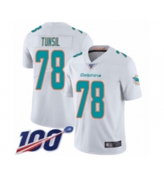 Men's Miami Dolphins #78 Laremy Tunsil White Vapor Untouchable Limited Player 100th Season Football Jersey