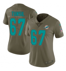 Women's Nike Miami Dolphins #67 Laremy Tunsil Limited Olive 2017 Salute to Service NFL Jersey