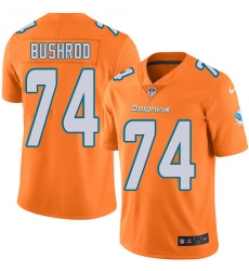 Youth Nike Miami Dolphins #74 Jermon Bushrod Limited Orange Rush Vapor Untouchable NFL Jersey