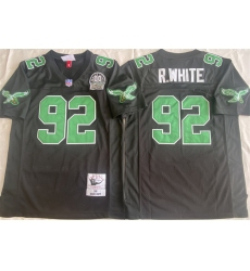 Men's Philadelphia Eagles #92 Reggie White Black Throwback Stitched Football Jersey