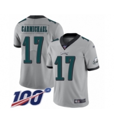 Youth Philadelphia Eagles #17 Harold Carmichael Limited Silver Inverted Legend 100th Season Football Jersey