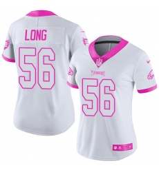 Women's Nike Philadelphia Eagles #56 Chris Long Limited White/Pink Rush Fashion NFL Jersey