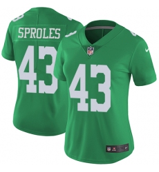 Women's Nike Philadelphia Eagles #43 Darren Sproles Limited Green Rush Vapor Untouchable NFL Jersey
