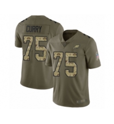 Men's Philadelphia Eagles #75 Vinny Curry Limited Olive Camo 2017 Salute to Service Football Jersey
