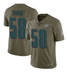 Youth Nike Philadelphia Eagles #58 Jordan Hicks Limited Olive 2017 Salute to Service NFL Jersey