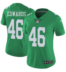 Women's Nike Philadelphia Eagles #46 Herman Edwards Limited Green Rush Vapor Untouchable NFL Jersey