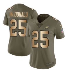 Women's Nike Philadelphia Eagles #25 Tommy McDonald Limited Olive/Gold 2017 Salute to Service NFL Jersey
