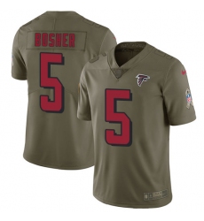 Youth Nike Atlanta Falcons #5 Matt Bosher Limited Olive 2017 Salute to Service NFL Jersey