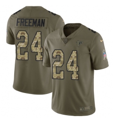 Youth Nike Atlanta Falcons #24 Devonta Freeman Limited Olive/Camo 2017 Salute to Service NFL Jersey