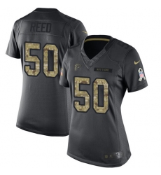 Women's Nike Atlanta Falcons #50 Brooks Reed Limited Black 2016 Salute to Service NFL Jersey