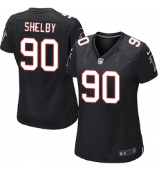 Women's Nike Atlanta Falcons #90 Derrick Shelby Game Black Alternate NFL Jersey
