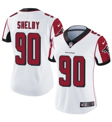 Women's Nike Atlanta Falcons #90 Derrick Shelby White Vapor Untouchable Limited Player NFL Jersey