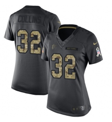 Women's Nike Atlanta Falcons #32 Jalen Collins Limited Black 2016 Salute to Service NFL Jersey