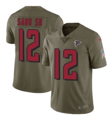 Men's Nike Atlanta Falcons #12 Mohamed Sanu Limited Olive 2017 Salute to Service NFL Jersey