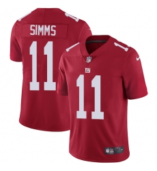 Youth Nike New York Giants #11 Phil Simms Red Alternate Vapor Untouchable Limited Player NFL Jersey