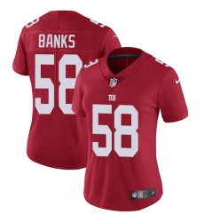 Women's Nike New York Giants #58 Carl Banks Red Alternate Vapor Untouchable Limited Player NFL Jersey