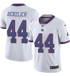 Men's Nike New York Giants #44 Mark Herzlich Limited White Rush Vapor Untouchable NFL Jersey