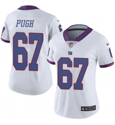 Women's Nike New York Giants #67 Justin Pugh Limited White Rush Vapor Untouchable NFL Jersey