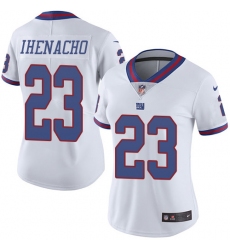 Women's Nike New York Giants #23 Duke Ihenacho Limited White Rush Vapor Untouchable NFL Jersey