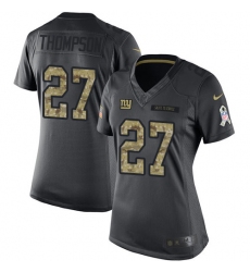 Women's Nike New York Giants #27 Darian Thompson Limited Black 2016 Salute to Service NFL Jersey