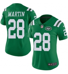 Women's Nike New York Jets #28 Curtis Martin Limited Green Rush Vapor Untouchable NFL Jersey