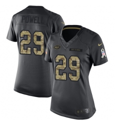 Women's Nike New York Jets #29 Bilal Powell Limited Black 2016 Salute to Service NFL Jersey