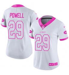 Women's Nike New York Jets #29 Bilal Powell Limited White/Pink Rush Fashion NFL Jersey