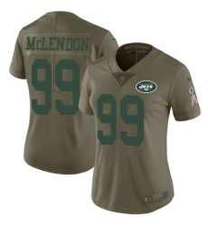 Women's Nike New York Jets #99 Steve McLendon Limited Olive 2017 Salute to Service NFL Jersey