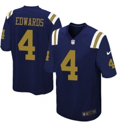 Men's Nike New York Jets #4 Lac Edwards Limited Navy Blue Alternate NFL Jersey