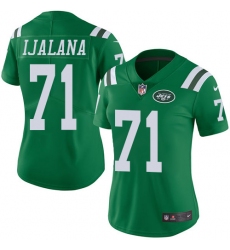 Women's Nike New York Jets #71 Ben Ijalana Limited Green Rush Vapor Untouchable NFL Jersey