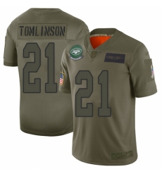 Men's New York Jets #21 LaDainian Tomlinson Limited Camo 2019 Salute to Service Football Jersey
