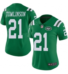Women's Nike New York Jets #21 LaDainian Tomlinson Limited Green Rush Vapor Untouchable NFL Jersey