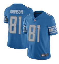 Youth Nike Detroit Lions #81 Calvin Johnson Limited Light Blue Team Color Vapor Untouchable NFL Jersey