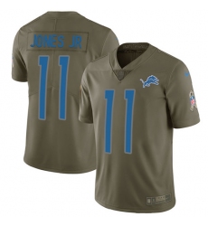 Men's Nike Detroit Lions #11 Marvin Jones Jr Limited Olive 2017 Salute to Service NFL Jersey