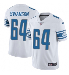 Men's Nike Detroit Lions #64 Travis Swanson Limited White Vapor Untouchable NFL Jersey
