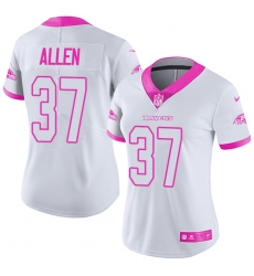 Women's Nike Baltimore Ravens #37 Javorius Allen Limited White/Pink Rush Fashion NFL Jersey