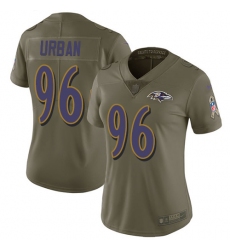 Women's Nike Baltimore Ravens #96 Brent Urban Limited Olive 2017 Salute to Service NFL Jersey